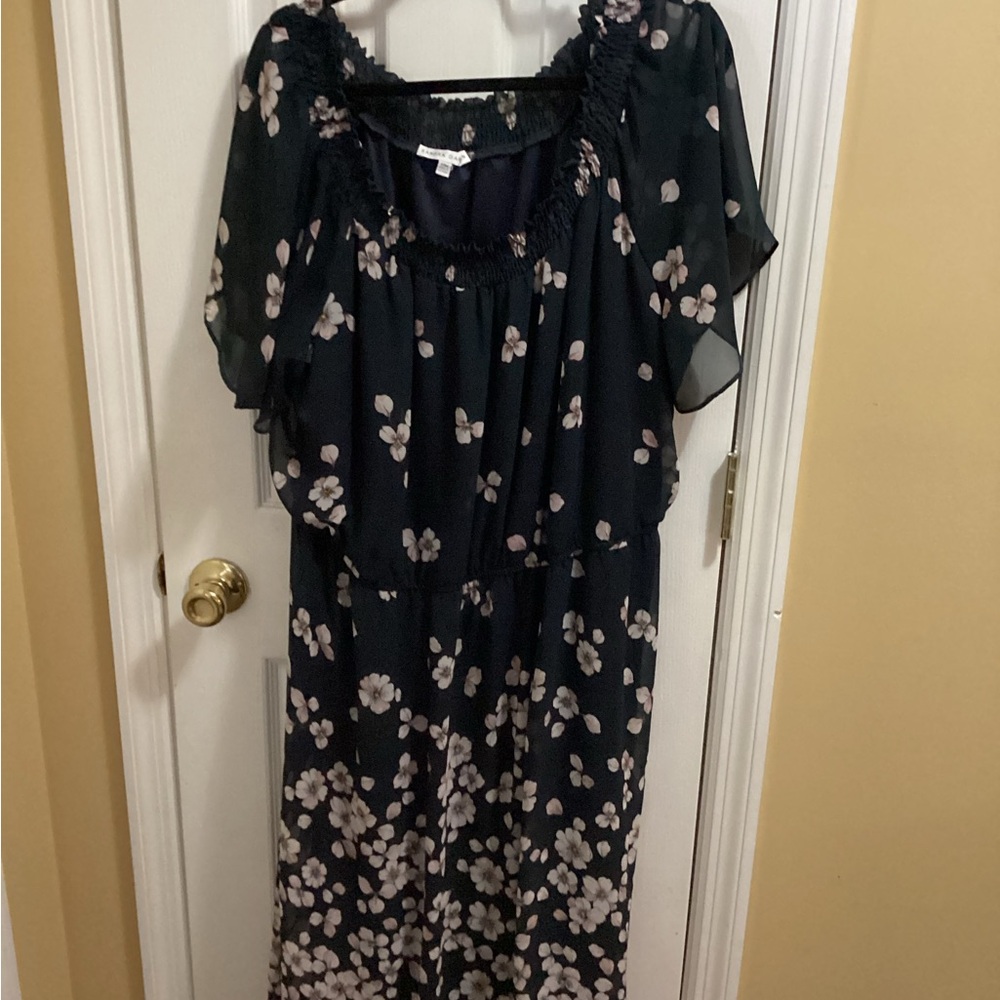 Floral Kids Dress in Black and White